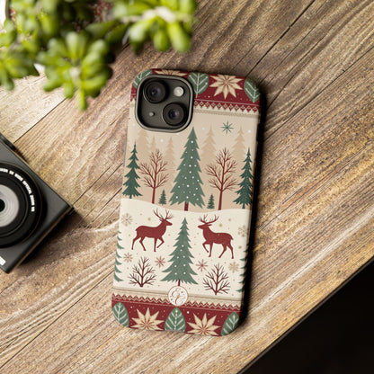 Vintage Christmas Reindeer Tough Phone Case
