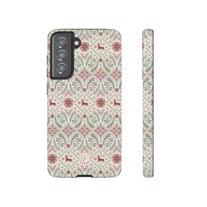 Red Reindeer Christmas Pattern Tough Phone Case