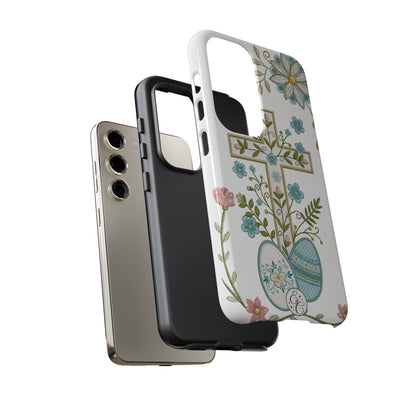 Vintage Easter Floral Cross Tough Phone Case