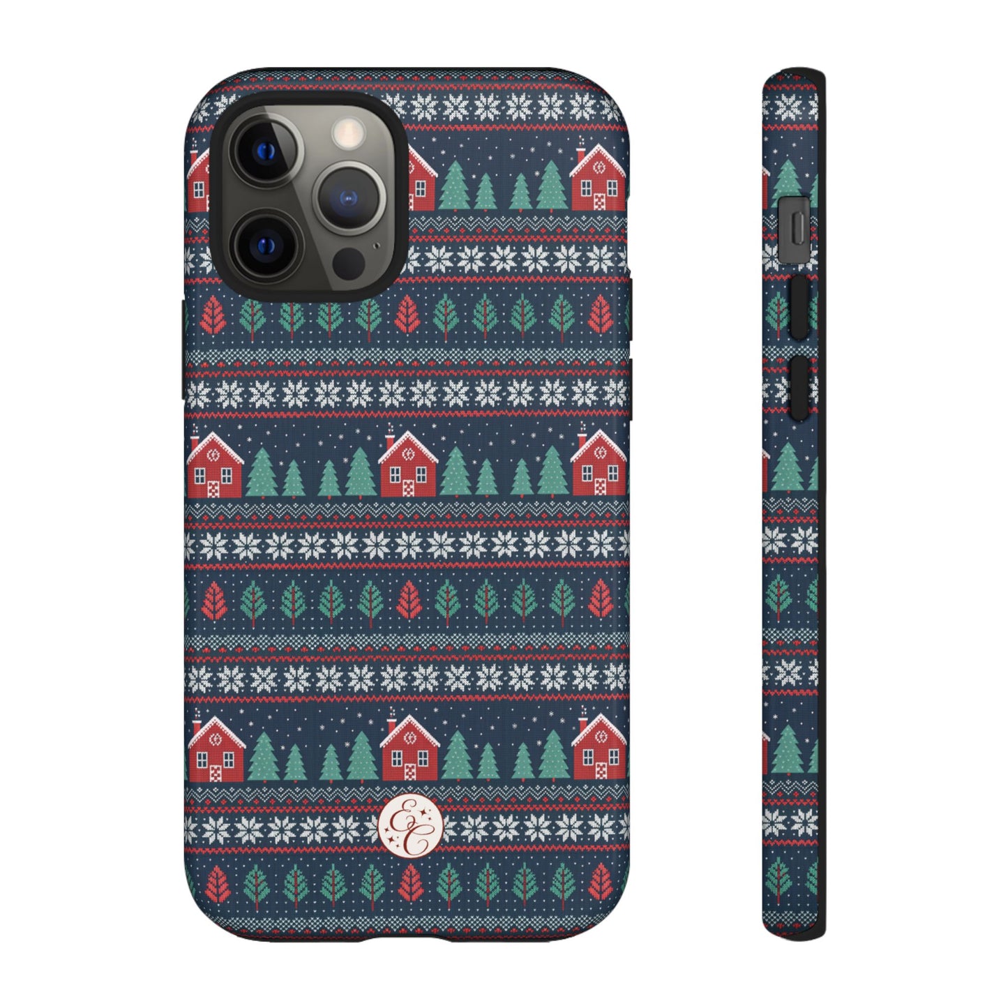 Winter Cottage Pattern Tough Phone Case