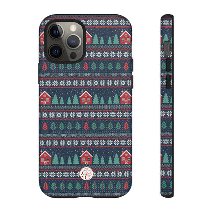 Winter Cottage Pattern Tough Phone Case