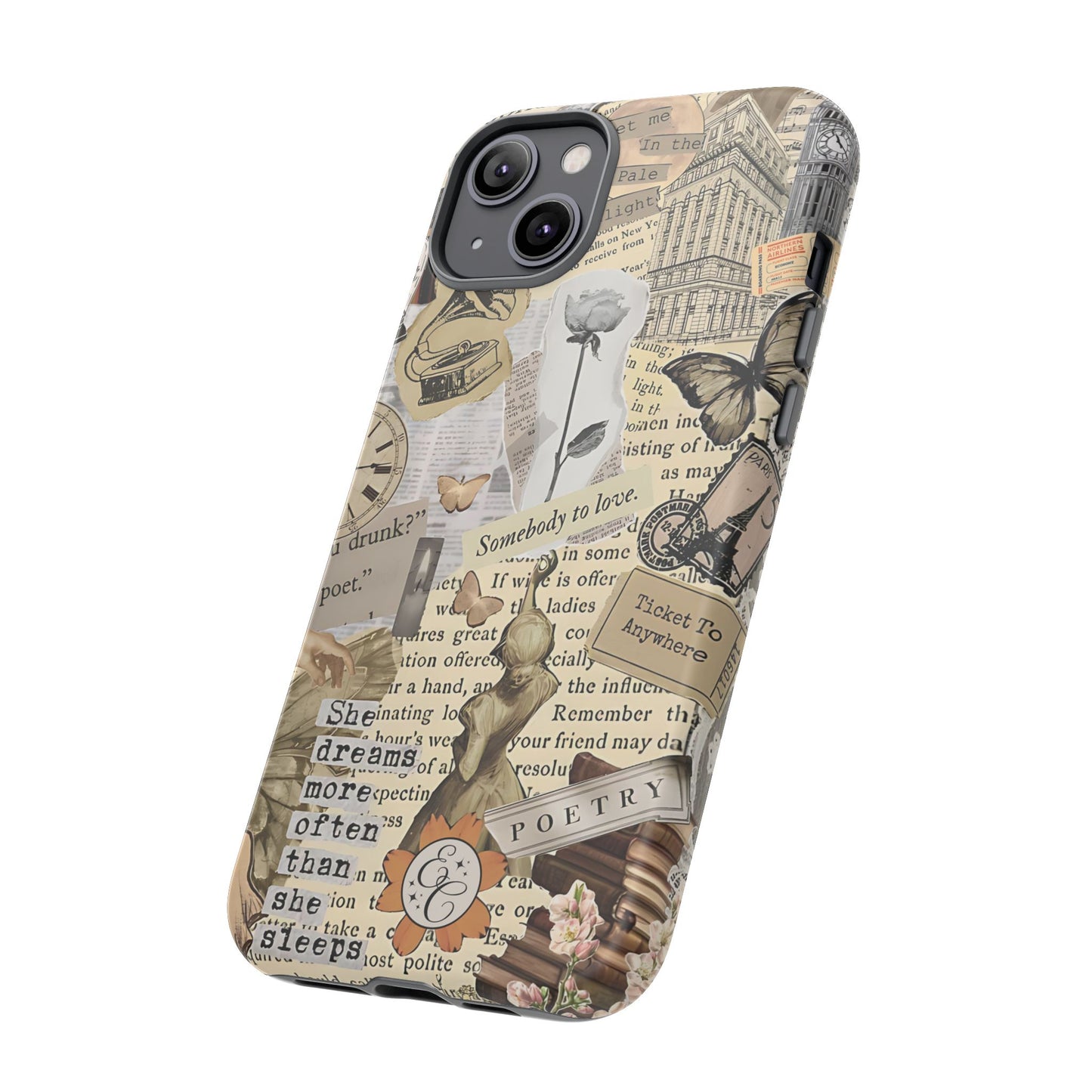 Library Romance Collage Tough Phone Cases