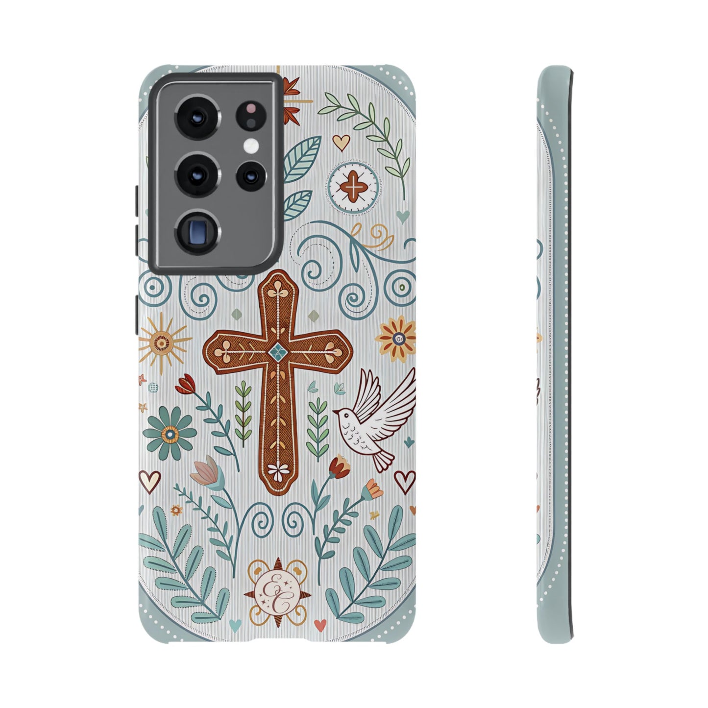 Christian Cross Floral Tough Phone Case