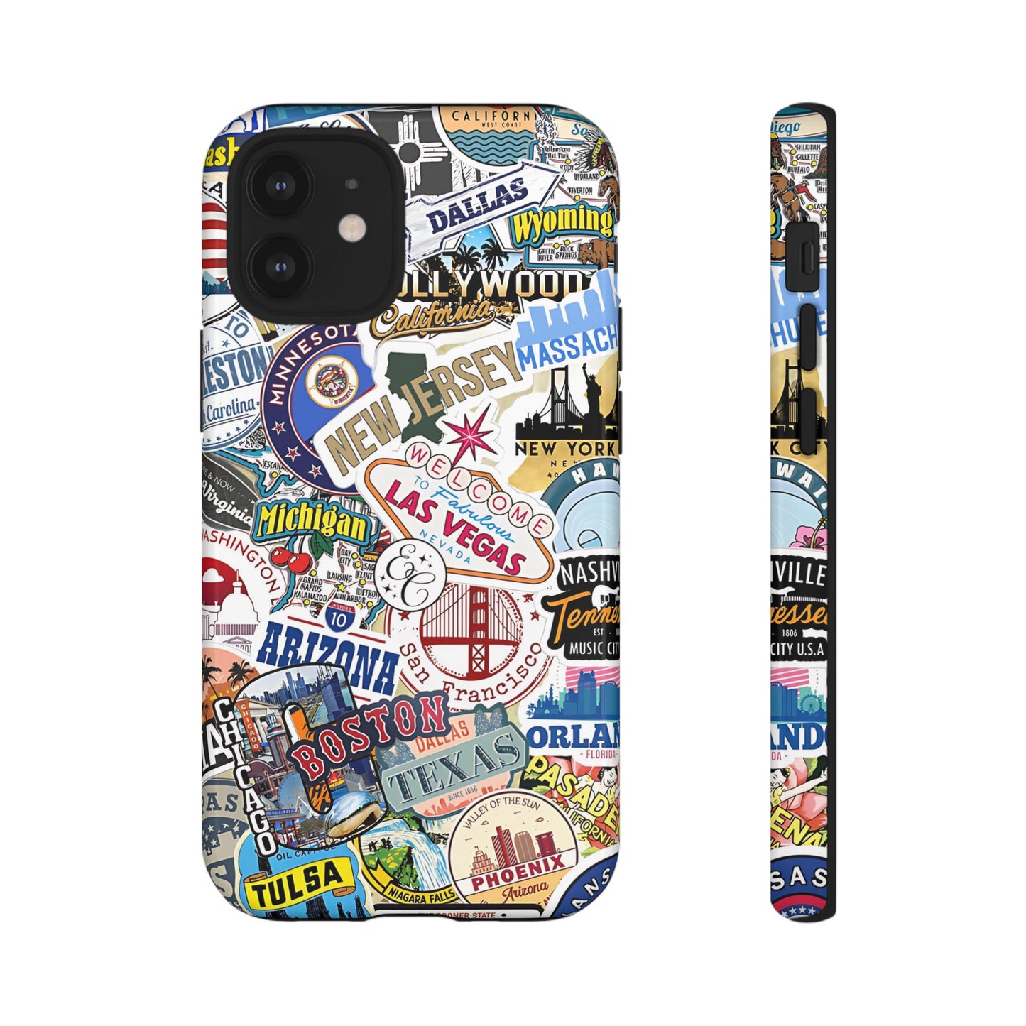 USA Travel Stickers Tough Phone Case
