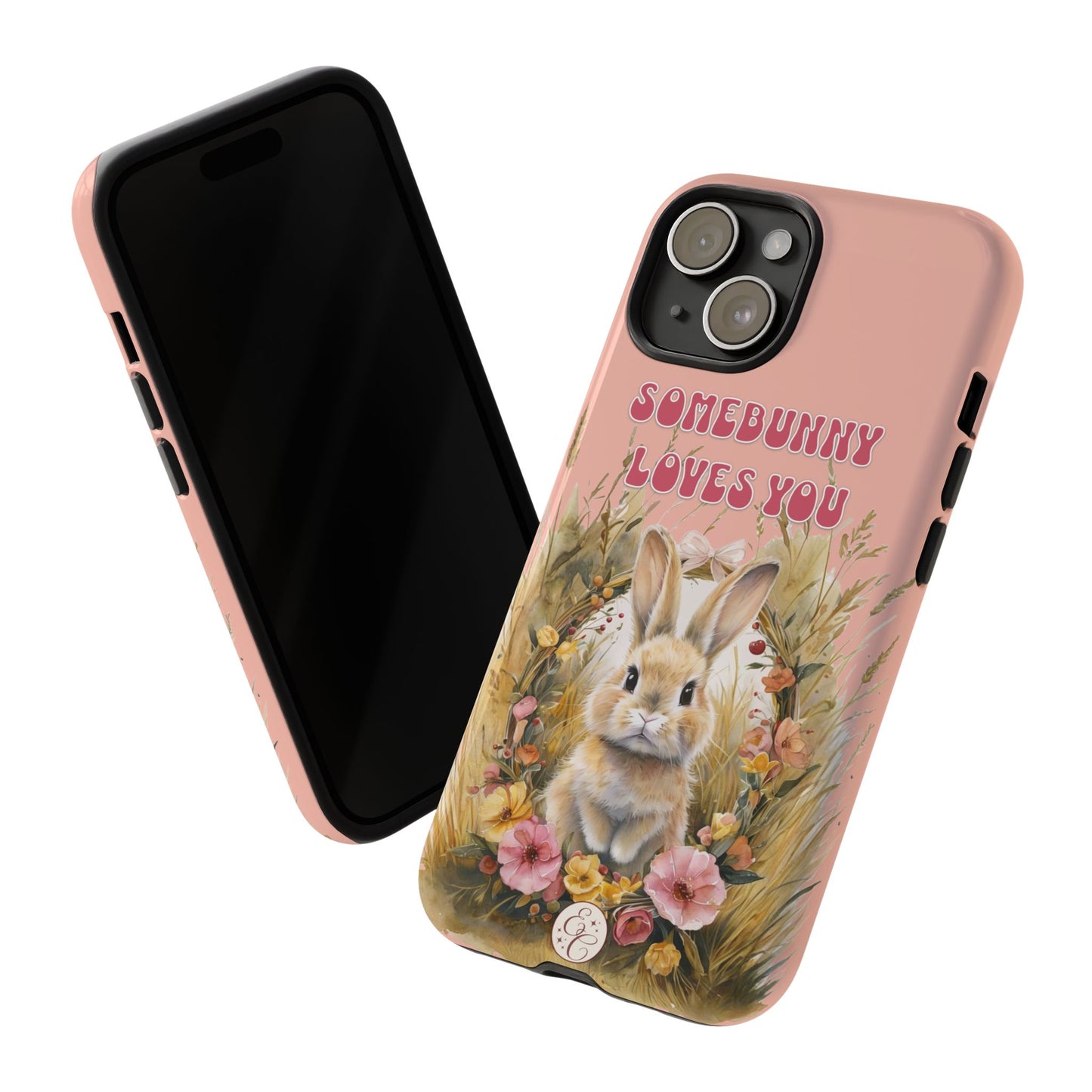 Somebunny Loves You Tough Phone Case - Peach