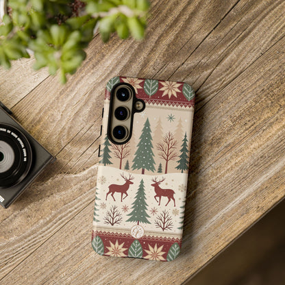 Vintage Christmas Reindeer Tough Phone Case