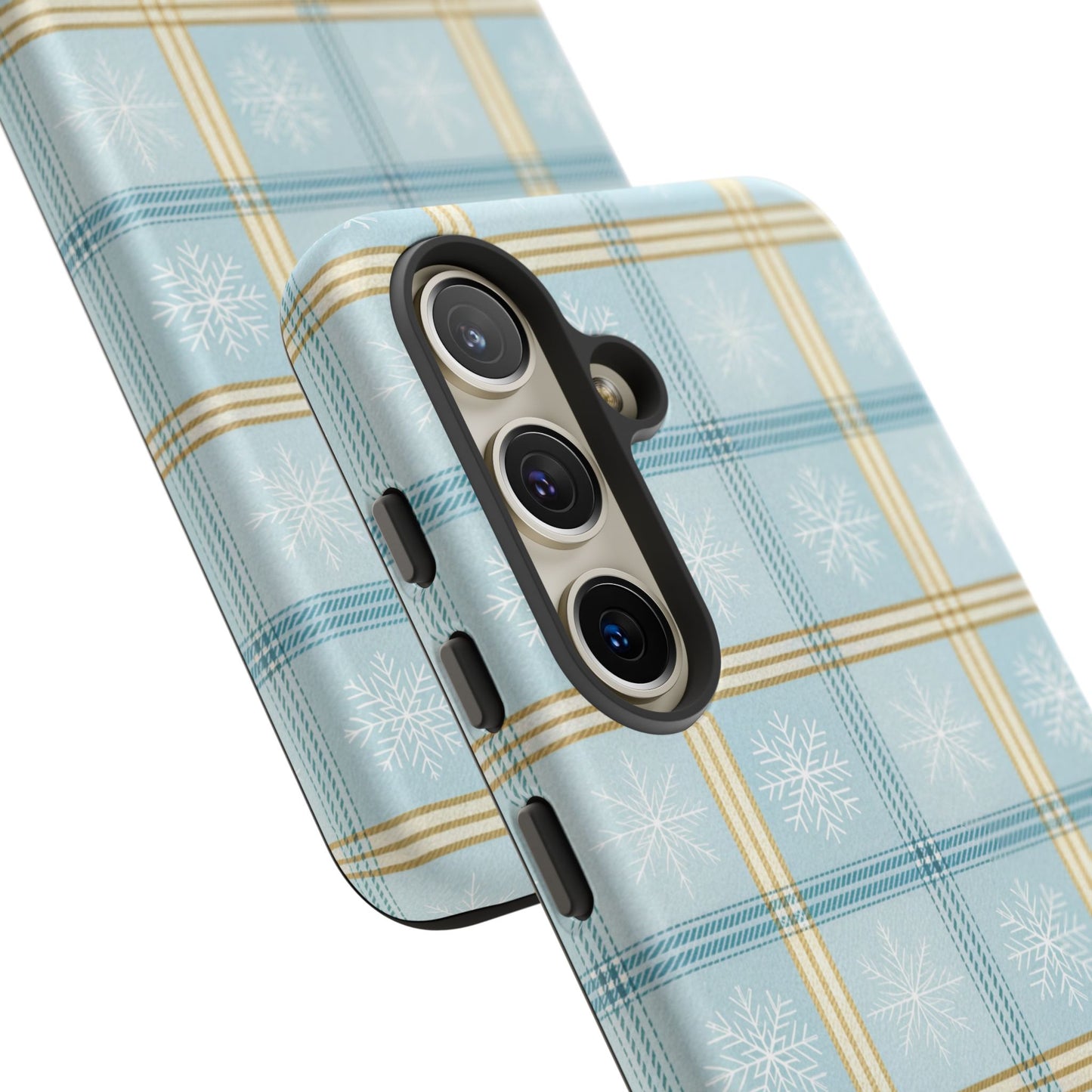 Blue Winter Plaid Tough Phone Case