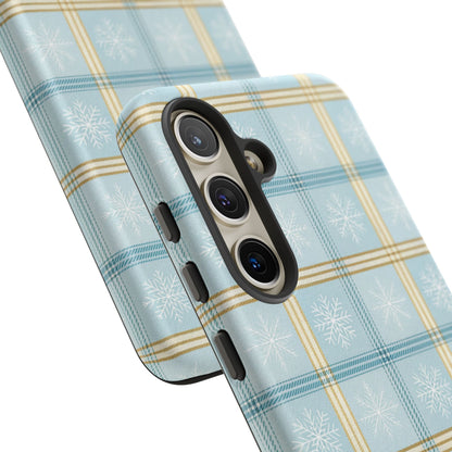 Blue Winter Plaid Tough Phone Case