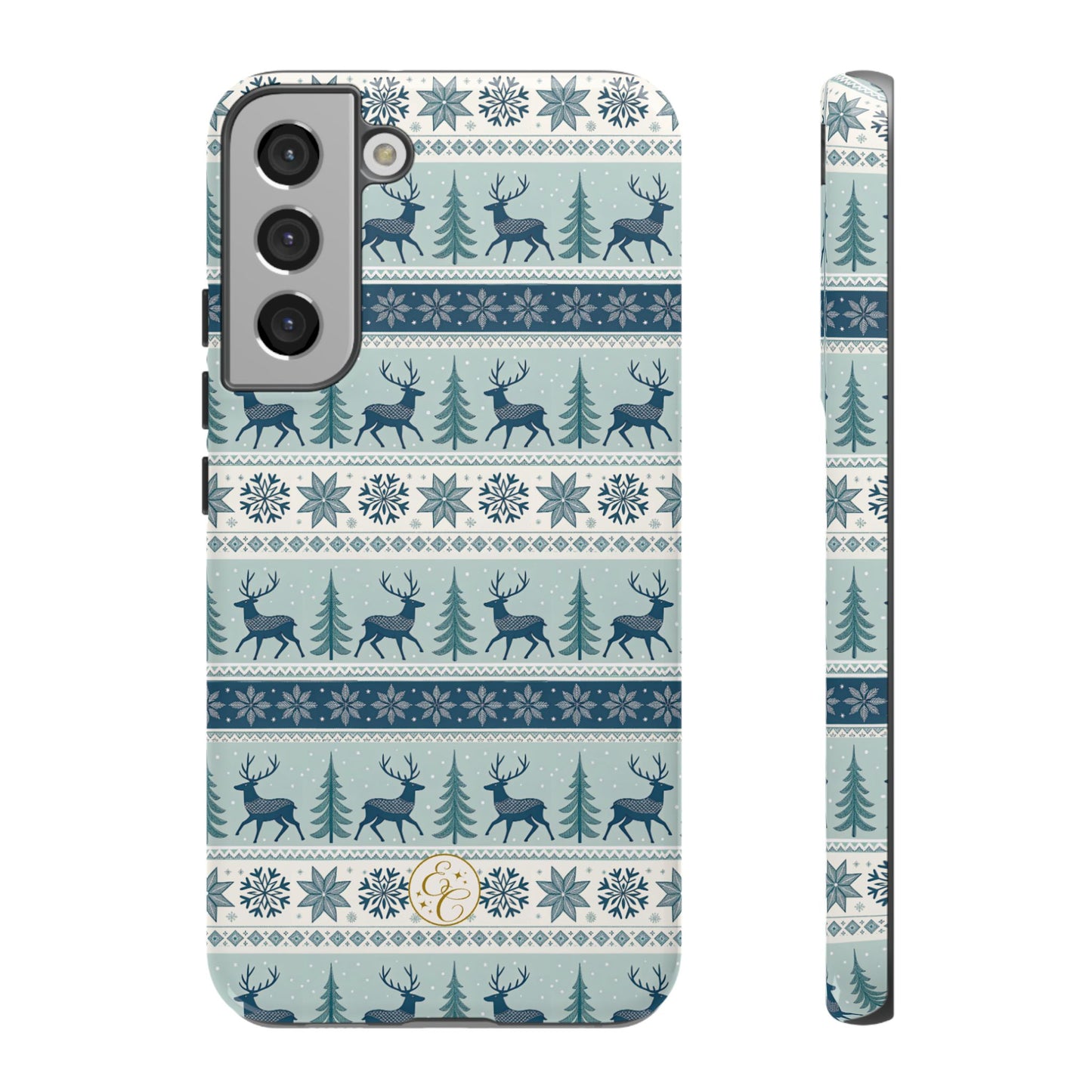 Blue Winter Reindeer Tough Phone Case