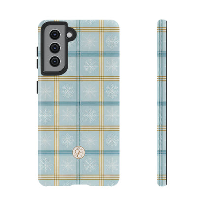 Blue Winter Plaid Tough Phone Case