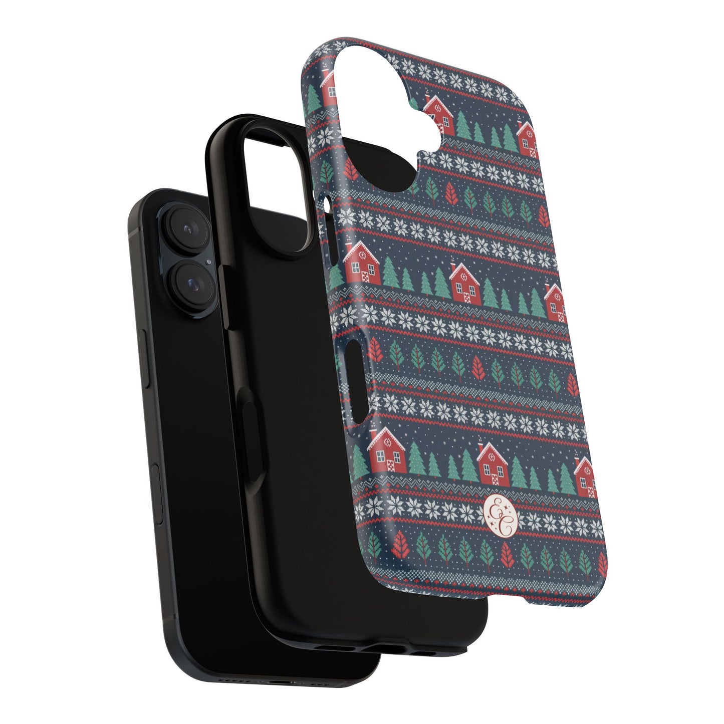 Winter Cottage Pattern Tough Phone Case