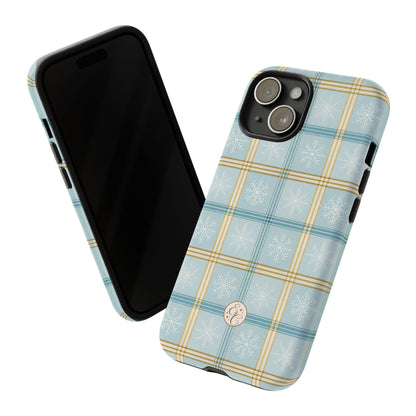 Blue Winter Plaid Tough Phone Case