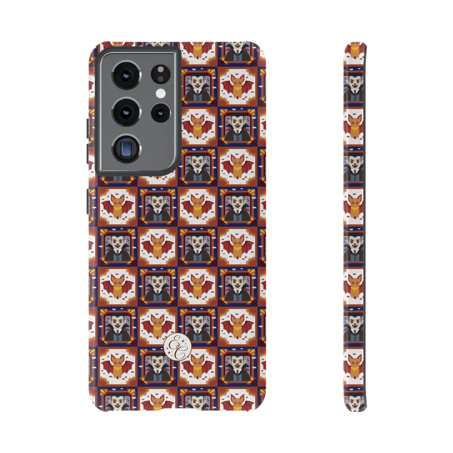 Dracula & Bat Pattern Tough Phone Case
