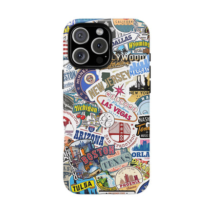 USA Travel Stickers Tough Phone Case