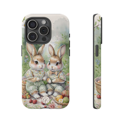 Vintage Bunny Picnic Tough Phone Case