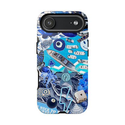 Eclectic Blue Collage Tough Phone Case