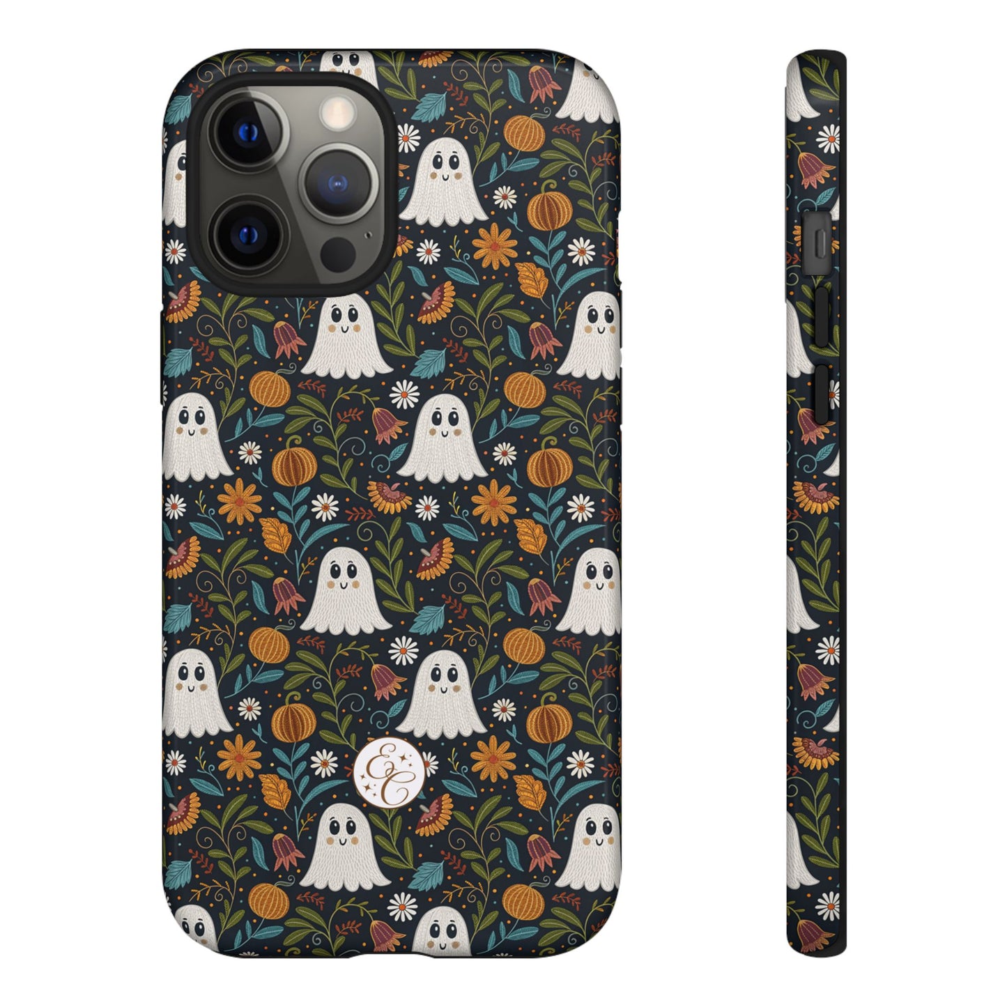 Boho Halloween Ghost Pattern Tough Phone Case