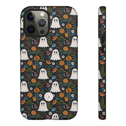 Boho Halloween Ghost Pattern Tough Phone Case