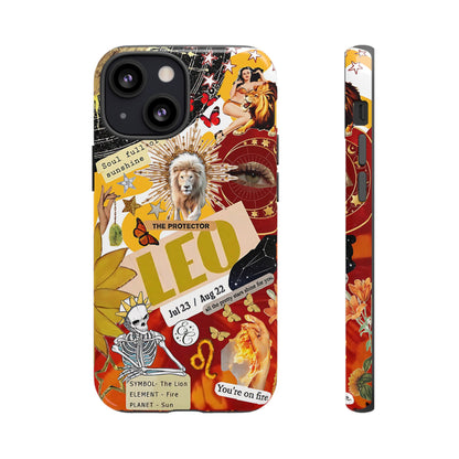 Leo Vintage Zodiac Collage Tough Phone Case