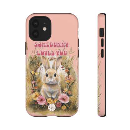 Somebunny Loves You Tough Phone Case - Peach