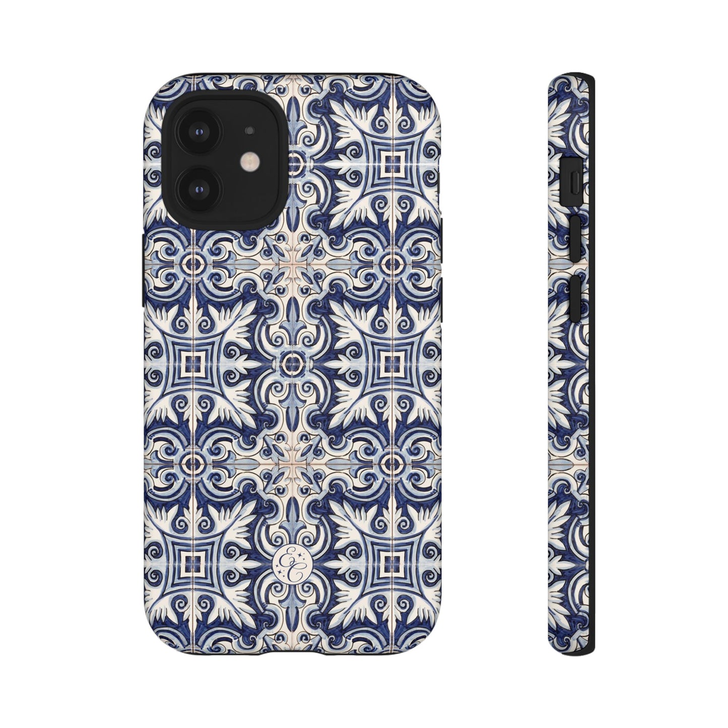 Mediterranean Floral Ceramic Pattern Tough Phone Case