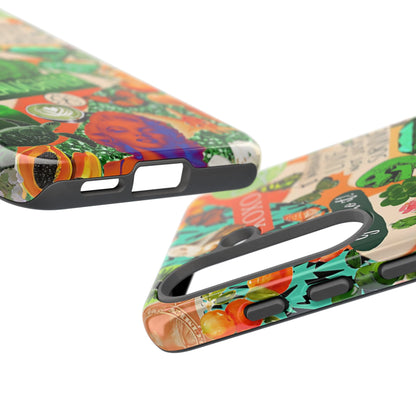 Green and Orange Collage Tough Phone Case