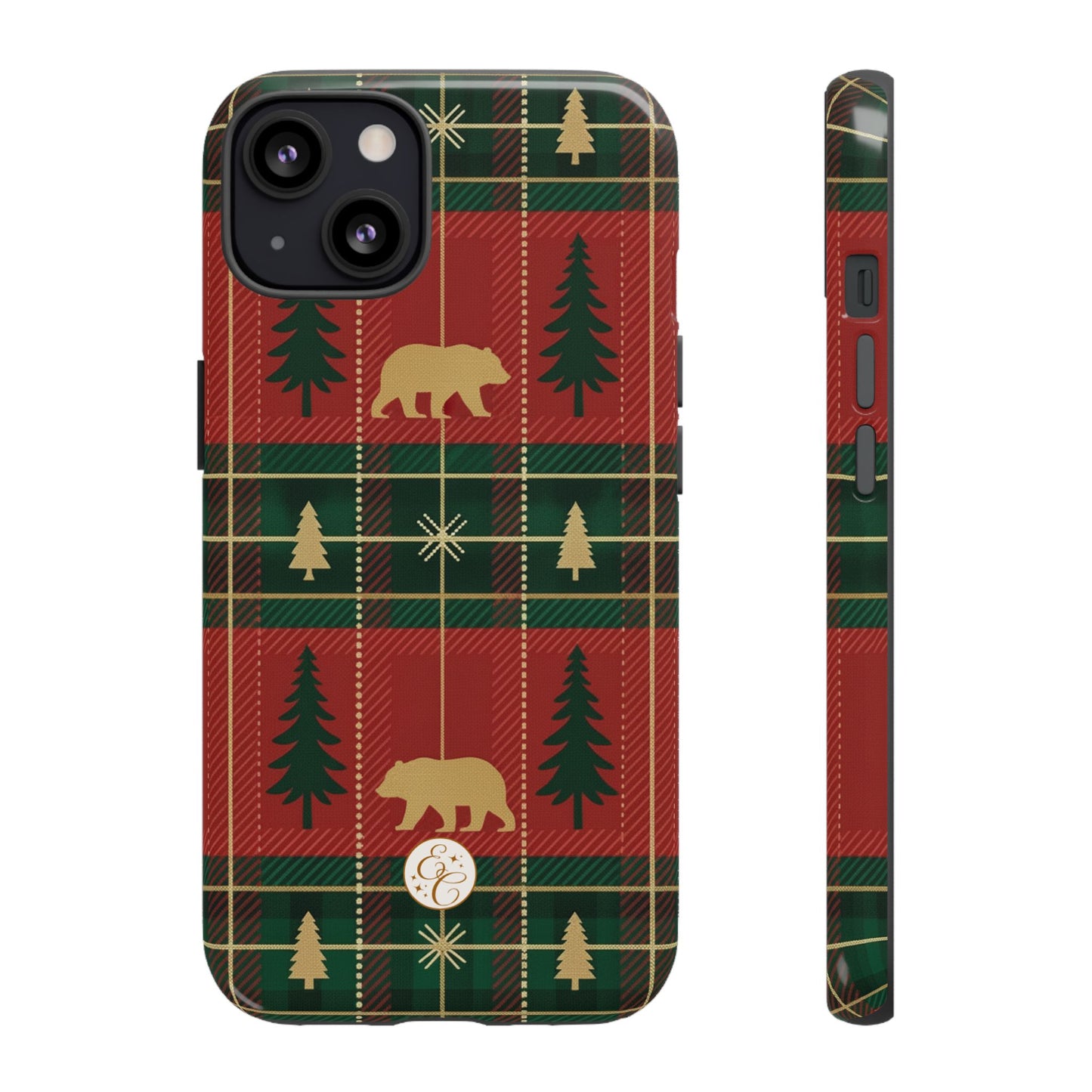 Christmas Bear Plaid Tough Phone Case