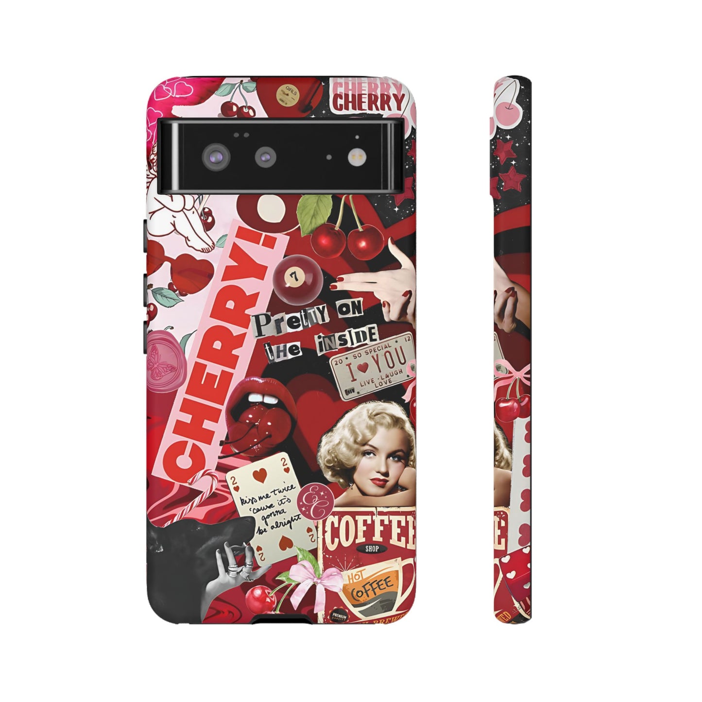 Cherry Theme Retro Collage Tough Phone Case