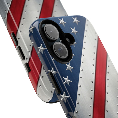 Metallic American Flag Tough Phone Case