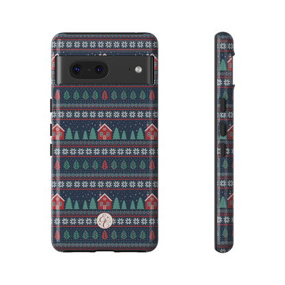 Winter Cottage Pattern Tough Phone Case