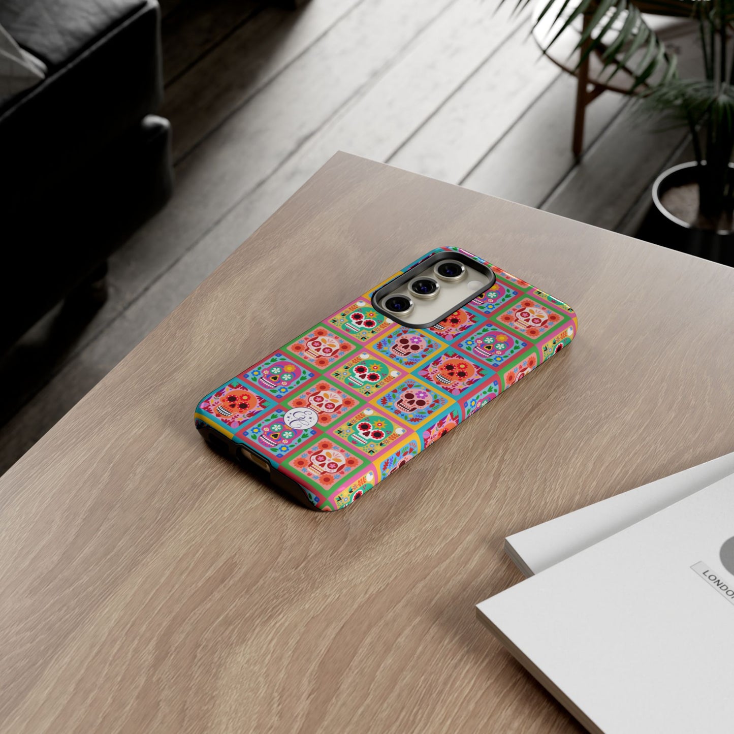 Colorful Sugar Skull Pattern Tough Phone Case