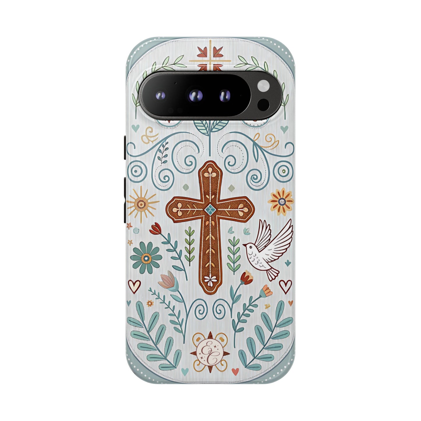 Christian Cross Floral Tough Phone Case