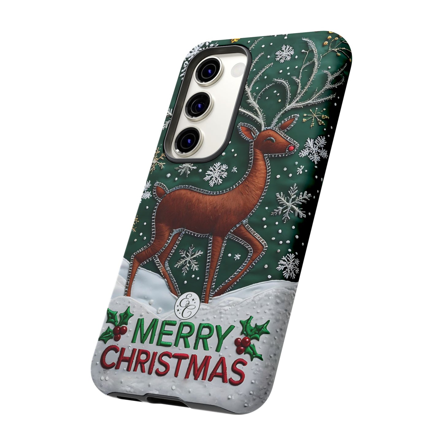 Merry Christmas Reindeer Tough Phone Case