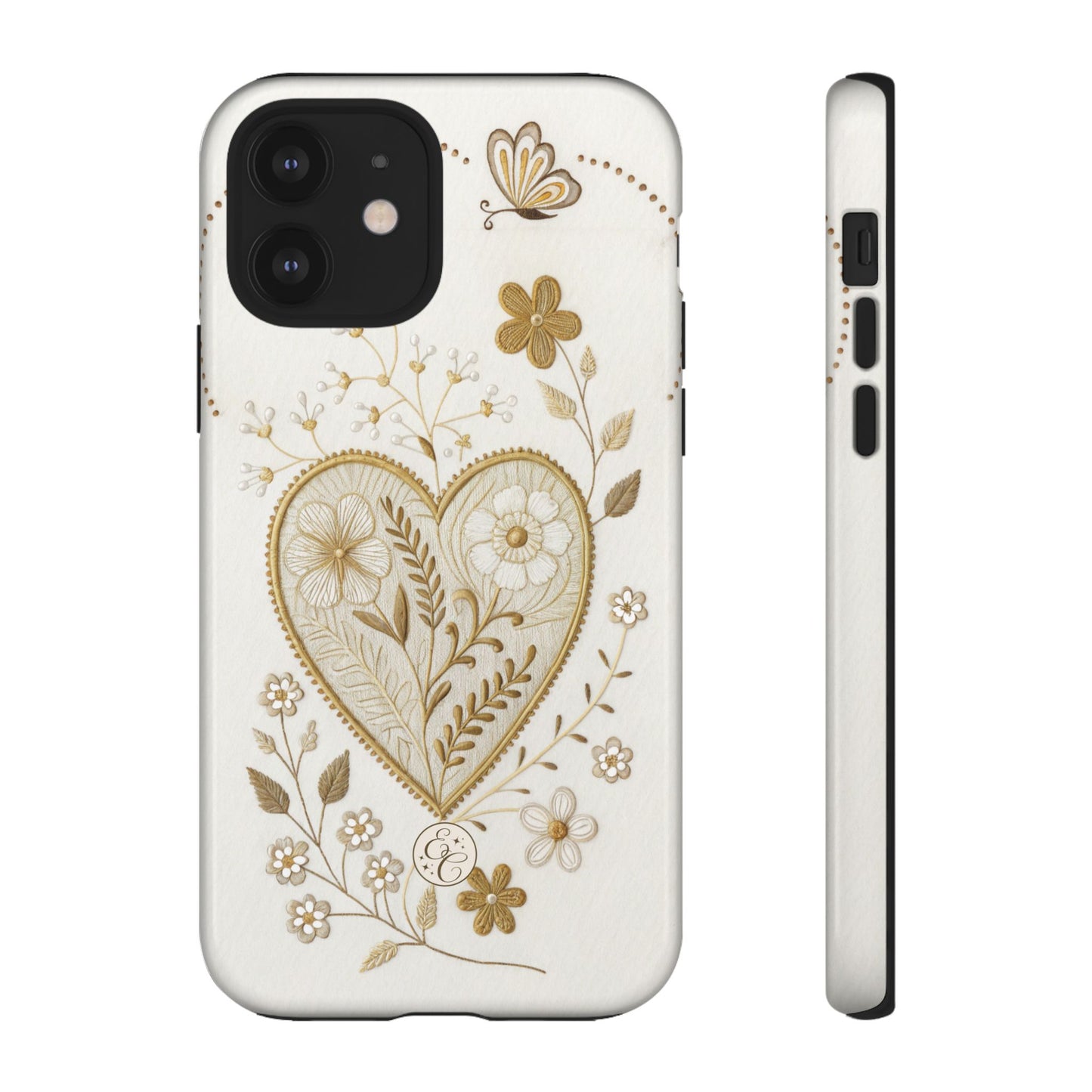 Floral Heart Design Tough Phone Case