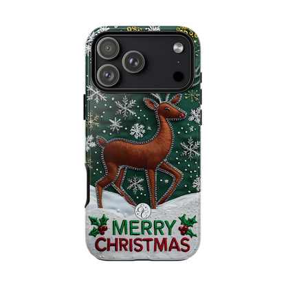 Merry Christmas Reindeer Tough Phone Case