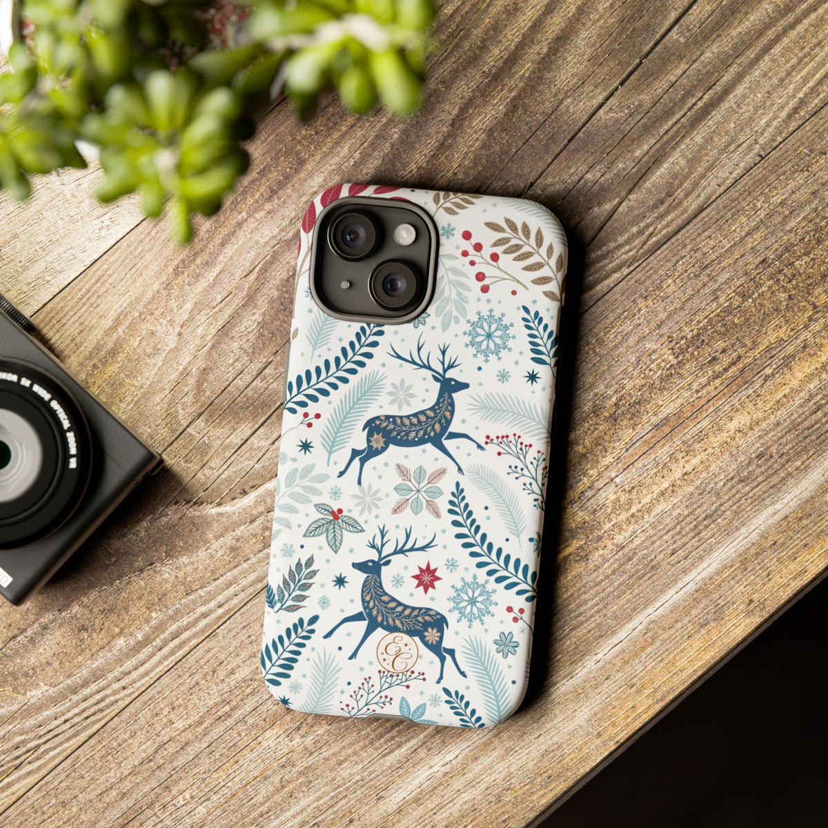 Blue Winter Deer Phone Case