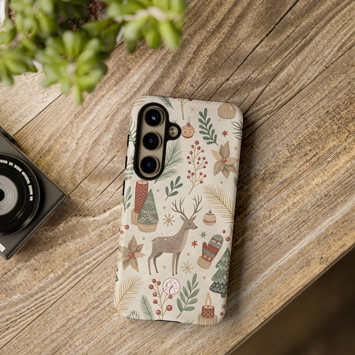 Rustic Christmas Reindeer Tough Phone Case