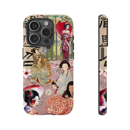 Japanese Geisha Collage Tough Phone Case