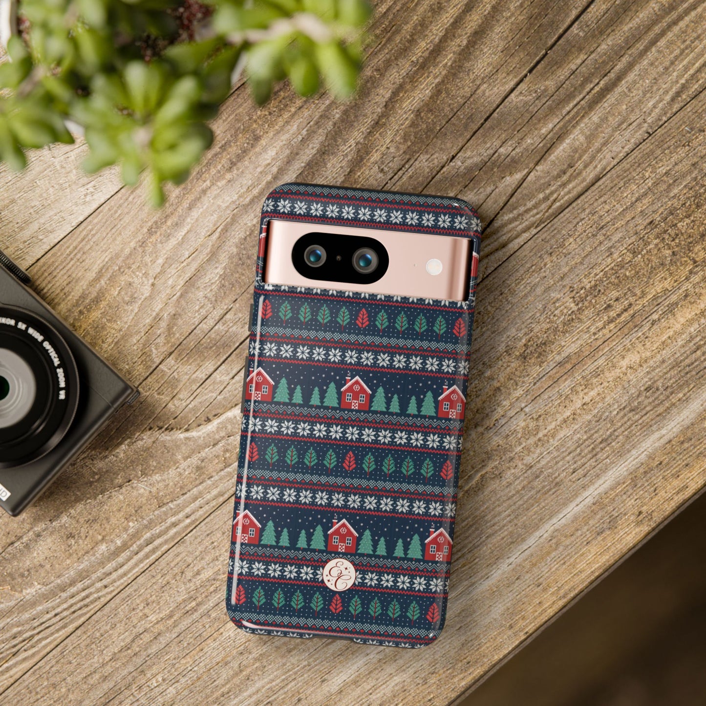 Winter Cottage Pattern Tough Phone Case