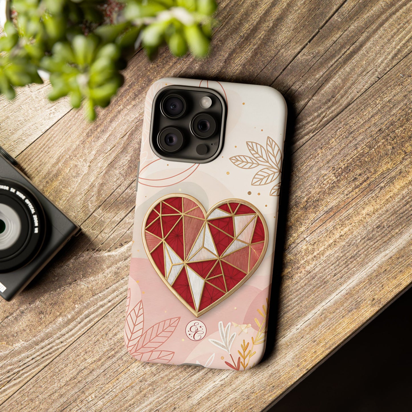 Geometric Heart Tough Phone Case