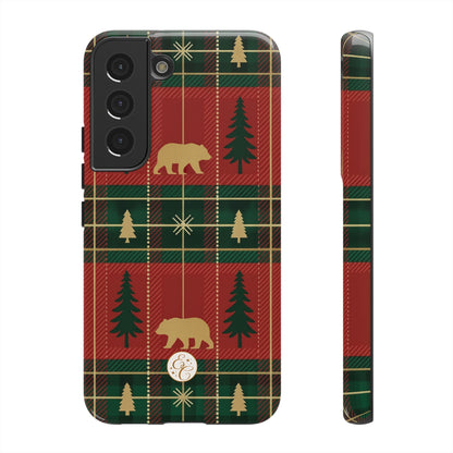 Christmas Bear Plaid Tough Phone Case