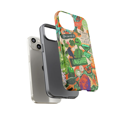 Green and Orange Collage Tough Phone Case