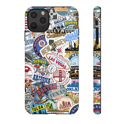 USA Travel Stickers Tough Phone Case