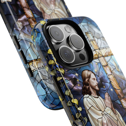 Jesus Praying Stained Glass Tough Phone Case