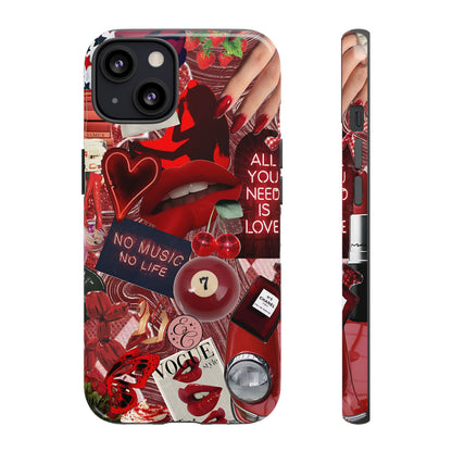 Red Aesthetic Collage Tough Phone Case