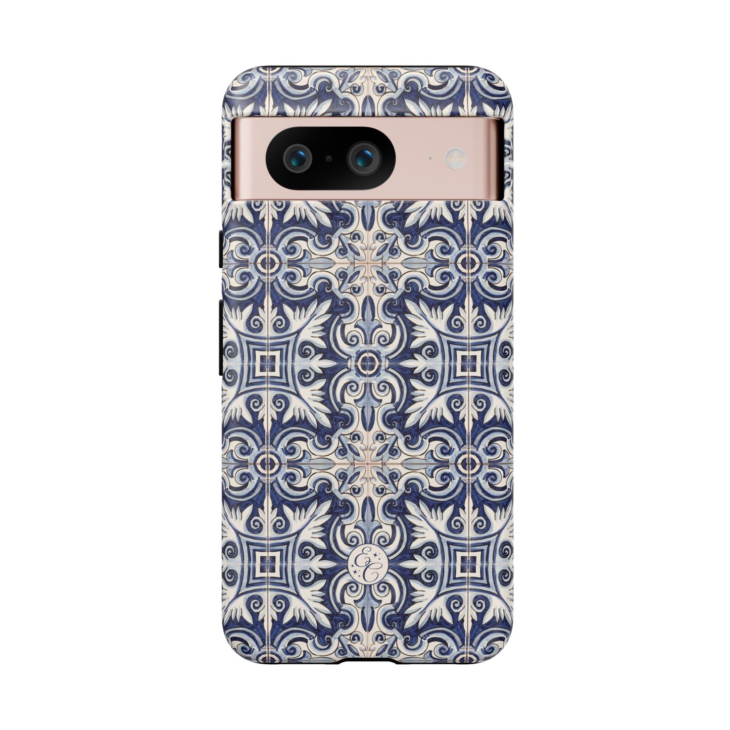 Mediterranean Floral Ceramic Pattern Tough Phone Case