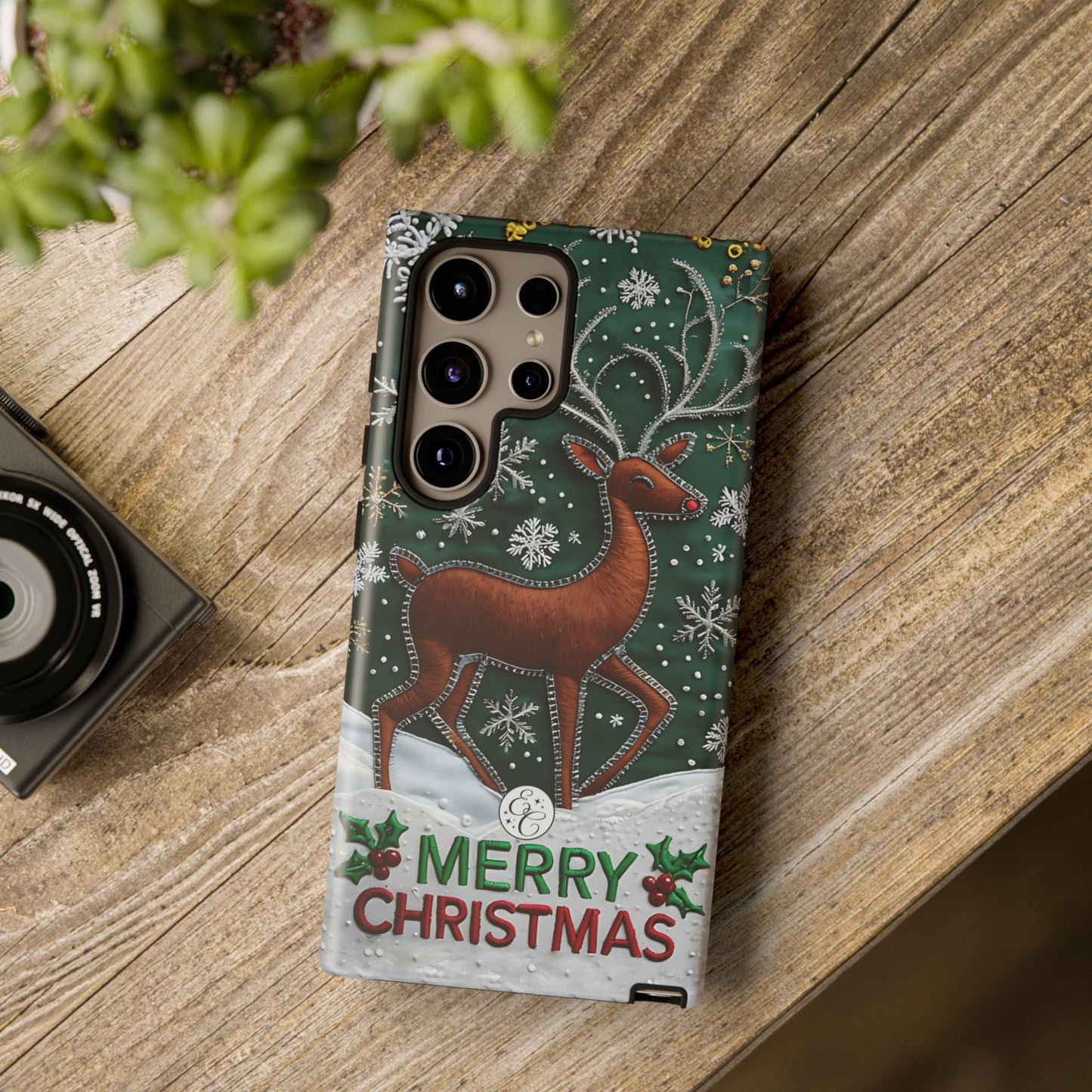 Merry Christmas Reindeer Tough Phone Case