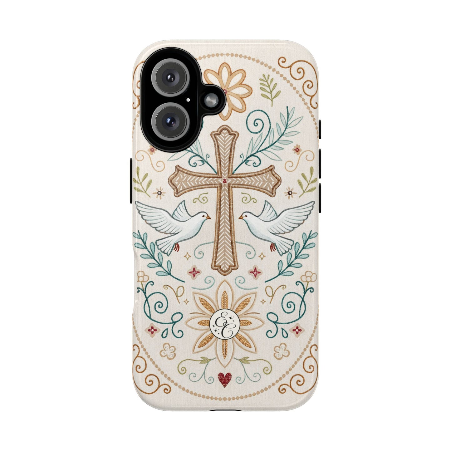 Christian Cross and Doves Tough Phone Case