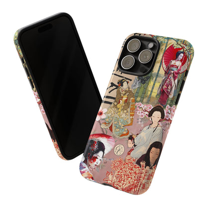 Japanese Geisha Collage Tough Phone Case