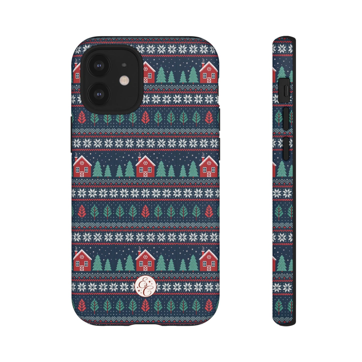 Winter Cottage Pattern Tough Phone Case